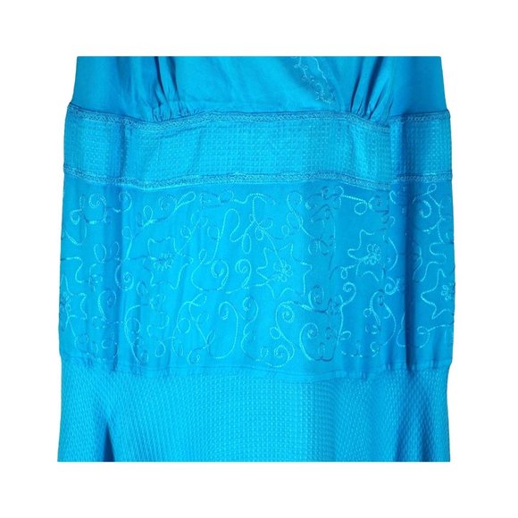 Added Dimensions Dress for Catherines Size 1X Blue Boho Hippie Midi Maxi - Picture 4 of 14